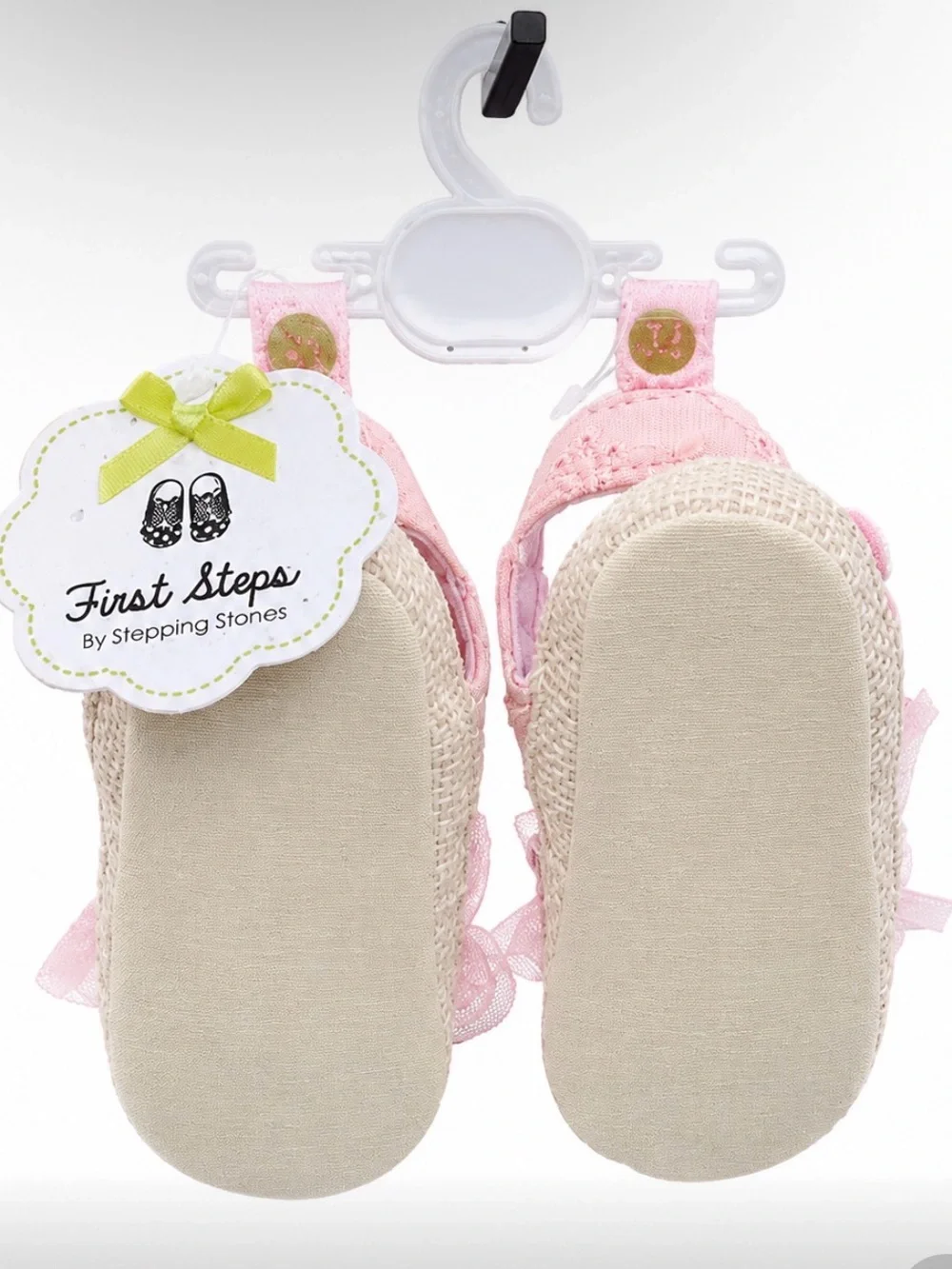 First Steps by Stepping Stone Pink Lace Espadrilles